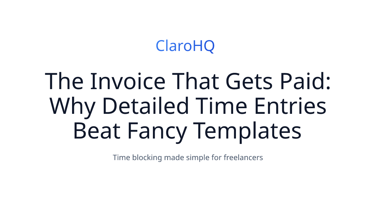 The Invoice That Gets Paid: Why Detailed Time Entries Beat Fancy Templates